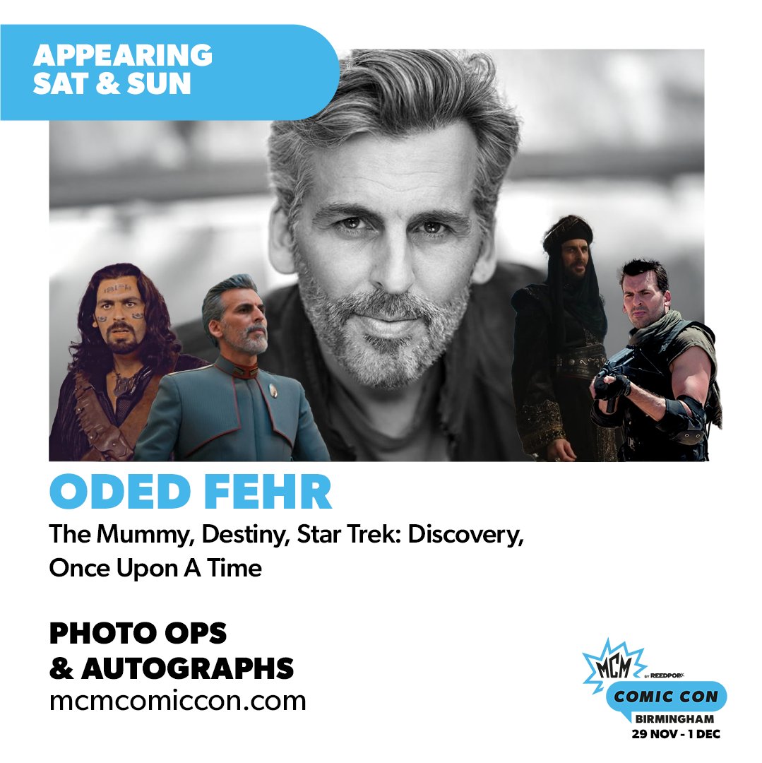 MCMComicCon's tweet photo. We're excited to announce Oded Fehr is heading to MCM Birmingham ✨ 

Get photo ops and autographs from Oded on Saturday 30 November and Sunday 1 December! Get MCM Birmingham tickets: https://t.co/evtDgg0cD4 https://t.co/AYZRcuwBJ6