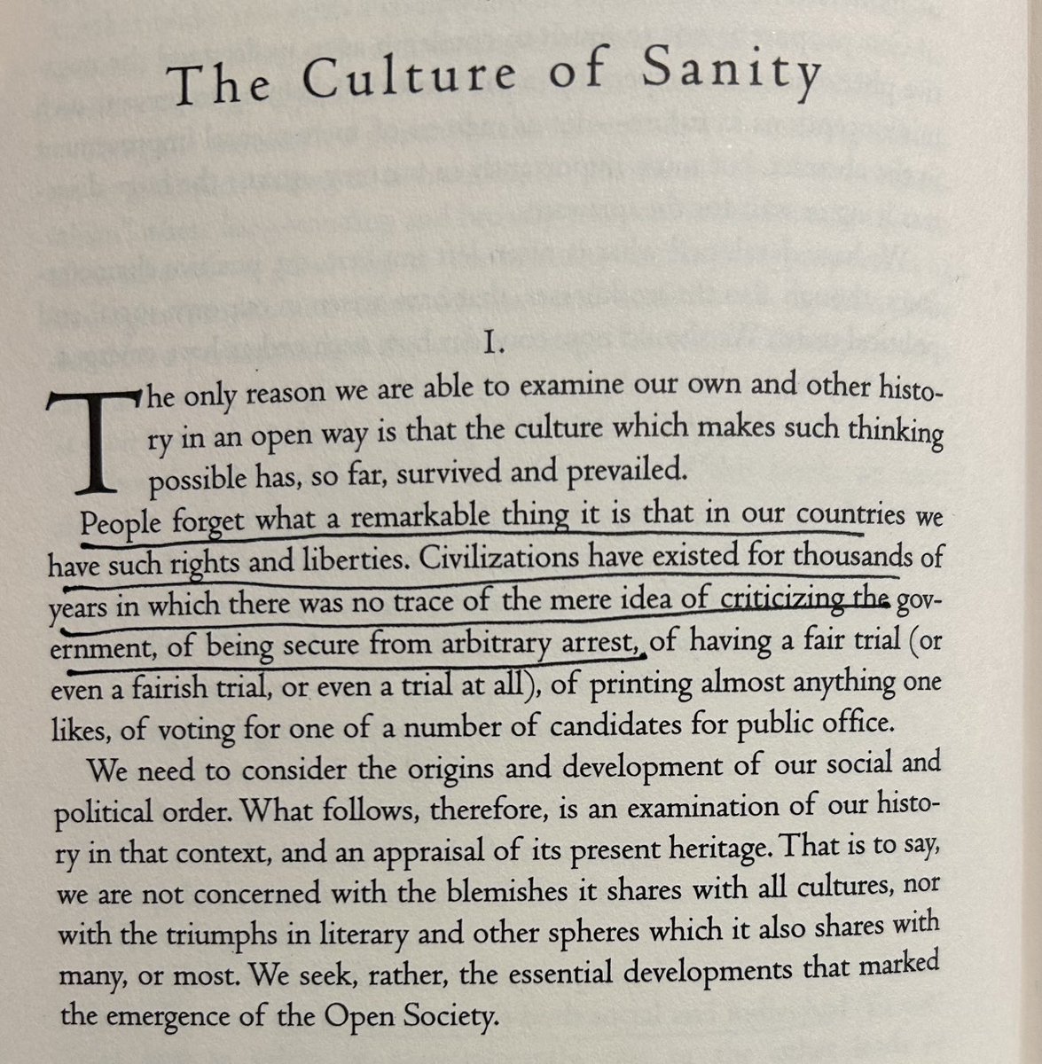 robkhenderson's tweet image. "People forget what a remarkable thing it is that...we have such rights and liberties. Civilizations have existed for thousands of years in which there was no trace of the mere idea of criticizing the government, of being secure from arbitrary arrest" a.co/d/eF5KVus