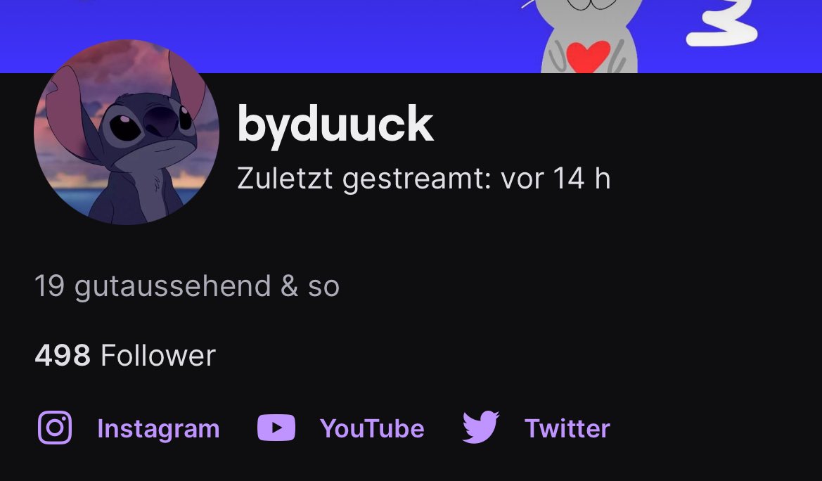 Ich will euch alle heute im Stream von meinem Kollegen <a href="/ByDuckFN/">mYi byduck 🦆</a> sehen bissl quatschten und Zukunftspläne 

twitch.tv/byduuck