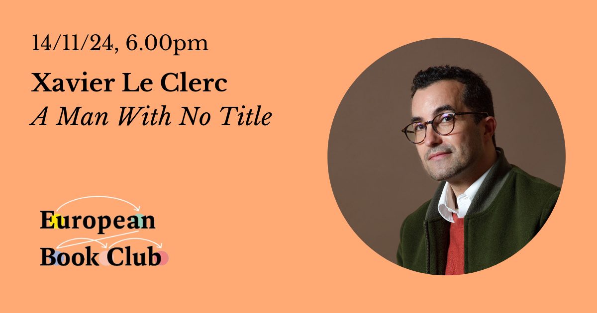France in Ireland 🇫🇷 🇪🇺 (@franceinireland) on Twitter photo #EUNIC #Ireland Join us for the next European Book Club with French-Algerian Author Xavier Le Clerc at <a href="/afdublin/">Alliance Française Dublin</a> about his critically acclaimed third novel « A MAN WITH NO TITLE » published by <a href="/SaqiBooks/">Saqi Books</a>
Register👉 tinyurl.com/ycxsdctu
#NewRelease #Immigration #LGBTQVoices #EUNIC #Ireland Join us for the next European Book Club with French-Algerian Author Xavier Le Clerc at <a href="/afdublin/">Alliance Française Dublin</a> about his critically acclaimed third novel « A MAN WITH NO TITLE » published by <a href="/SaqiBooks/">Saqi Books</a>
Register👉 tinyurl.com/ycxsdctu
#NewRelease #Immigration #LGBTQVoices