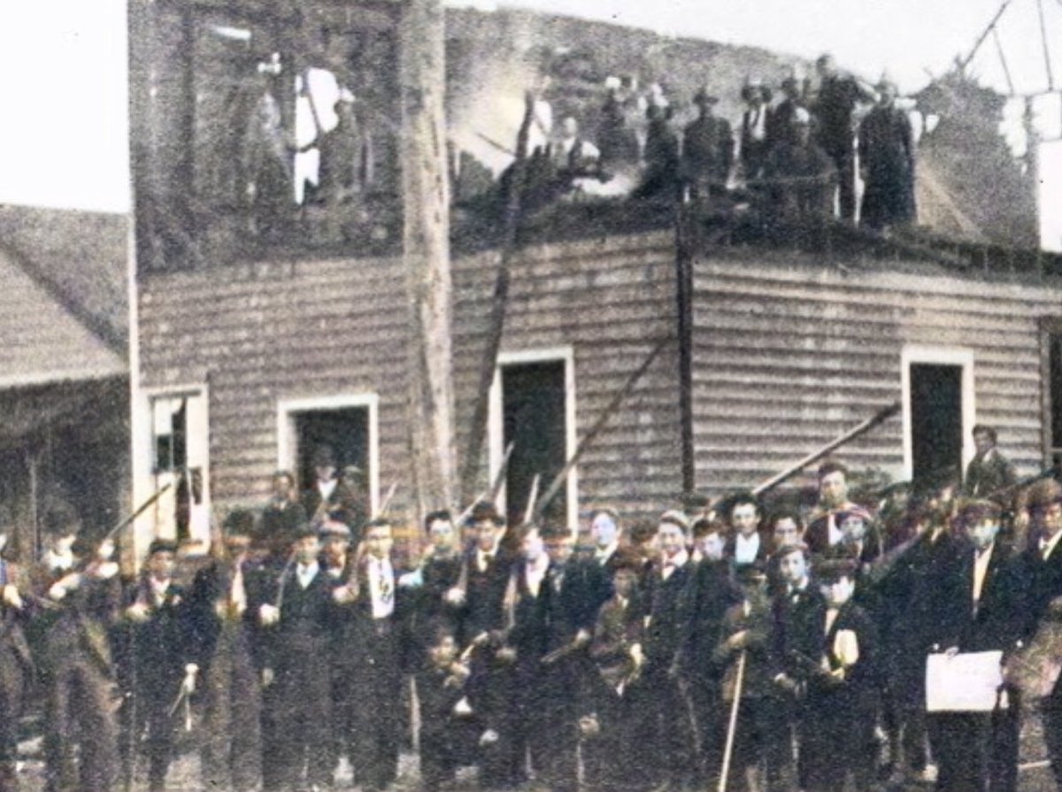 The wilmington massacre/Insurrection of 1898 was a carefully orchestrated coup which overthrew a biracial government 

It was a white supremacists campaign to strip black citizens of the right to vote &amp; remove them from public office. Over 100 black citizens were murdered.

—On