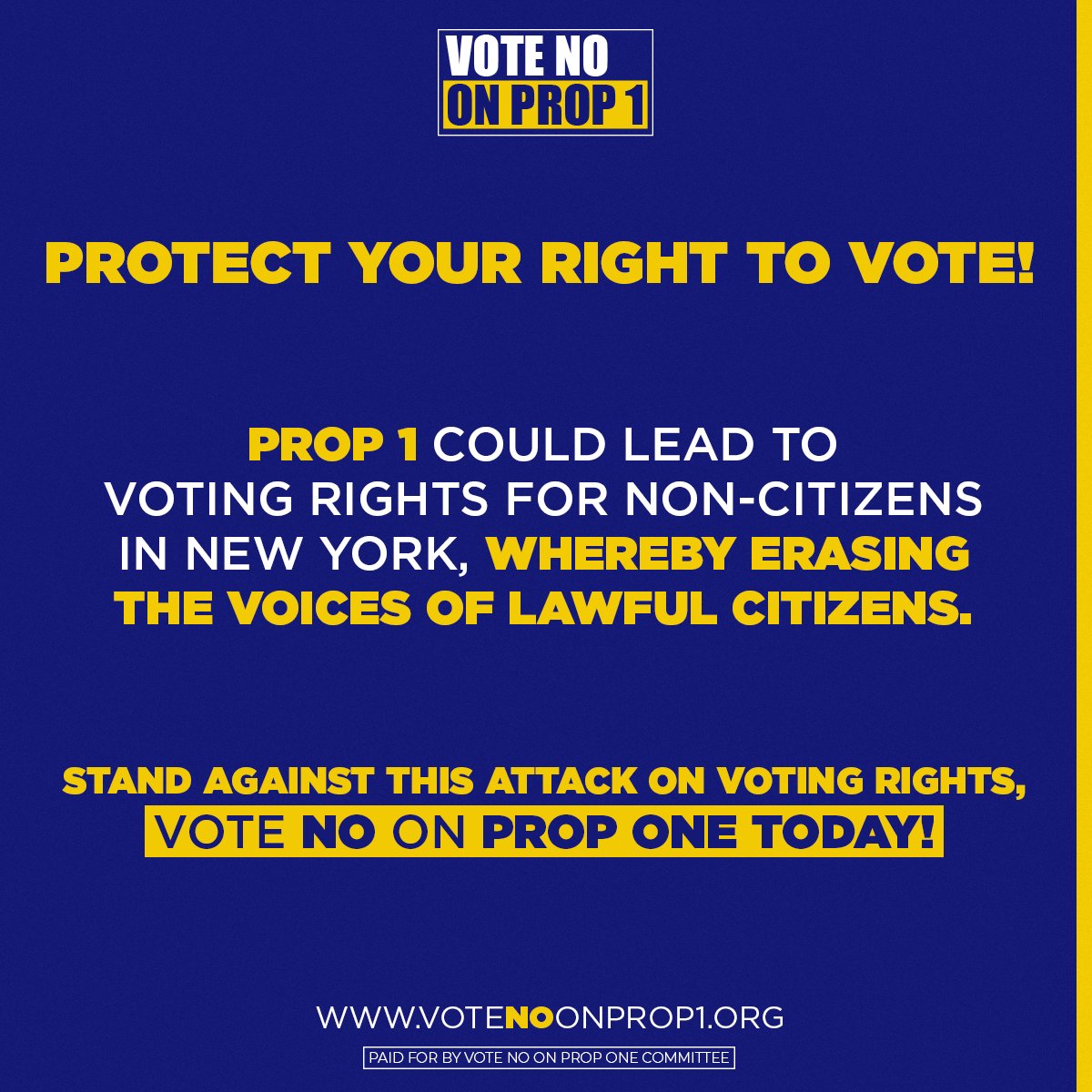 Protect Your Voting Rights.

Vote No - TODAY!

Time is running out!