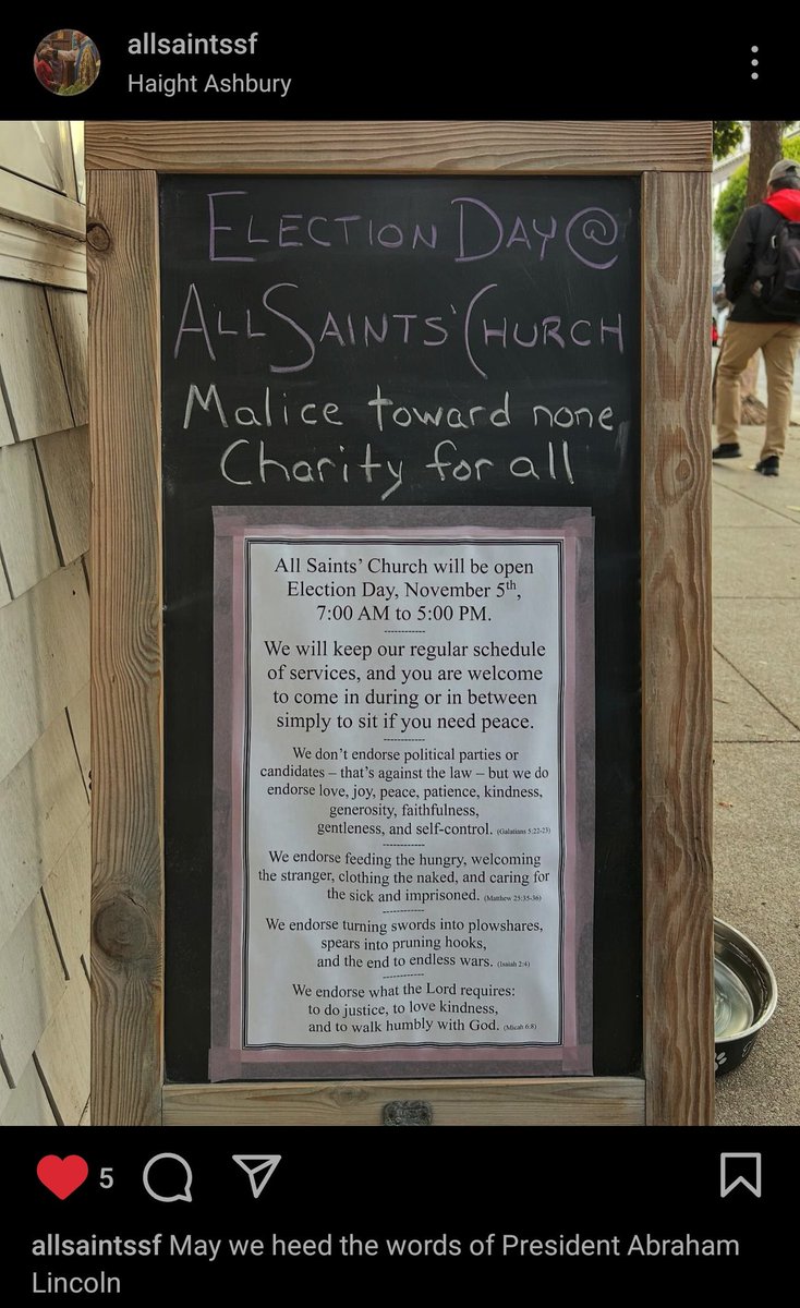 bramgoodwin's tweet photo. Today, election day, Tuesday, November 5 could be a stressful day .. If you live in the Haight Ashbury neighborhood, looking for a meditative, quiet spot to relax, Father Dan of All Saints Church, @allsaintsf, has opened his church from 7am-5pm. https://t.co/53itUqSDWn