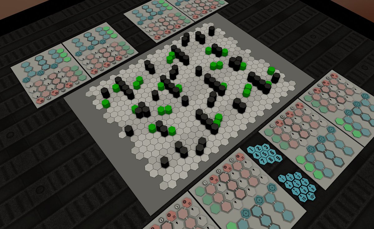 VektorError's tweet image. Making good progress with the @TabletopSim mod for @interferionGame 
Almost all game assets are dynamically created and placed based upon the amount of players and selected mission objectives.

#Interferion #TableTopGaming #TableTopStrategy