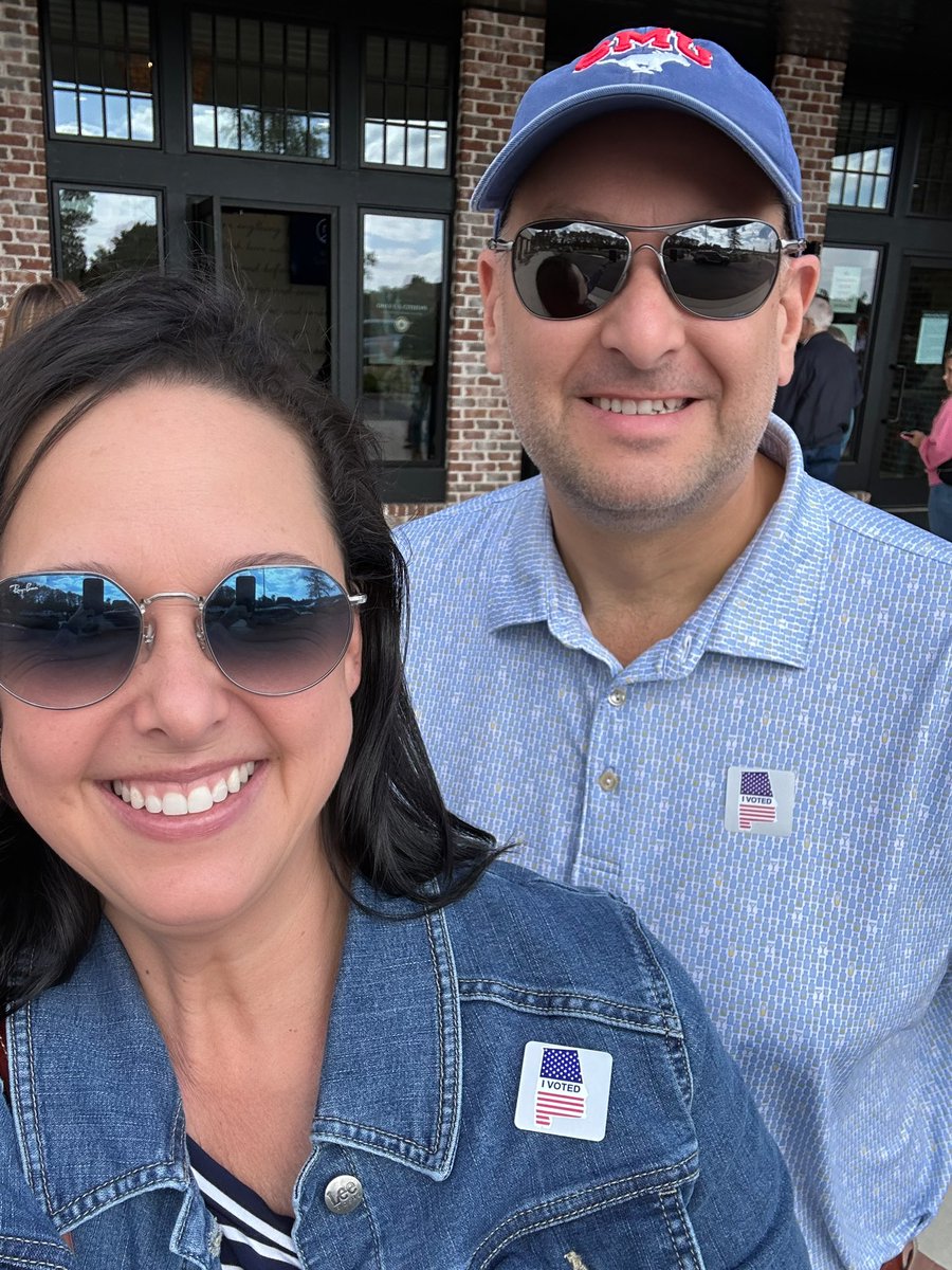 First time voting in Alabama. Proud to cast my vote for Kamala Harris and Tim Walz. 💙