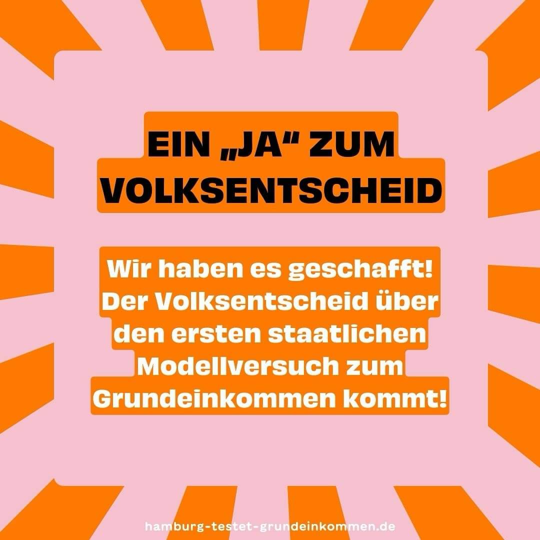 #Volksentscheid #Grundeinkommen: "Heute offizielle Bestätigung - genügend Unterschriften, Modellversuch kommt zur Abstimmung. Also die Möglichkeit, einen großen Schritt für soziale Sicherheit &amp; Gerechtigkeit in Deutschland zu machen. Lasst uns den Weg in eine neue Zukunft ebnen!"