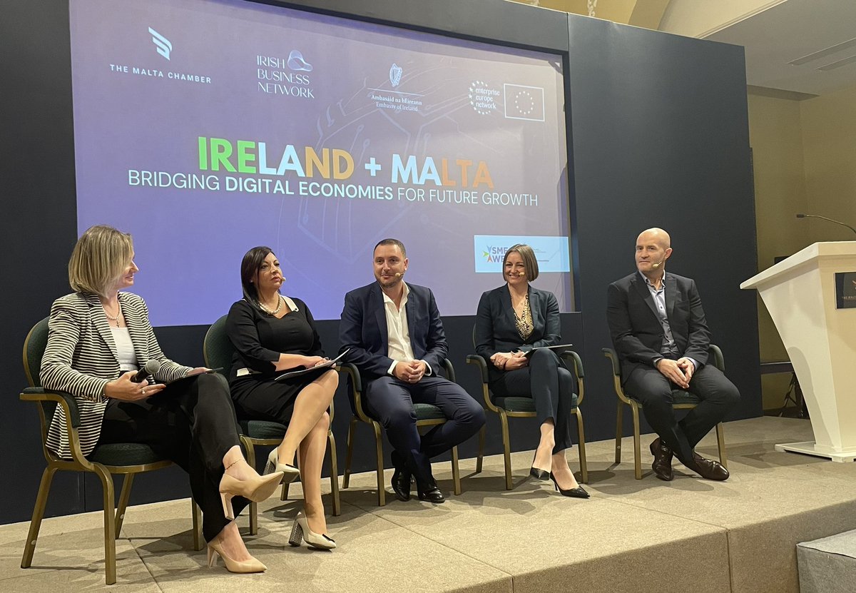 Irish Embassy Malta (@irishembmalta) on Twitter photo 🙏 <a href="/MaltaChamber/">The Malta Chamber</a> - excellent event ‘Ireland + Malta: Bridging Digital Economies for Future Growth’.
👉 Keynote - Erik O’Donovan <a href="/IbecDigital/">Erik O’Donovan</a> (Head of Digital Economy Policy)
👉 Panel Discussion - ‘Doing Business with 🇮🇪 ’ <a href="/Entirl/">Enterprise Ireland</a> <a href="/IDAIRELAND/">IDA Ireland</a> 🙏 <a href="/MaltaChamber/">The Malta Chamber</a> - excellent event ‘Ireland + Malta: Bridging Digital Economies for Future Growth’.
👉 Keynote - Erik O’Donovan <a href="/IbecDigital/">Erik O’Donovan</a> (Head of Digital Economy Policy)
👉 Panel Discussion - ‘Doing Business with 🇮🇪 ’ <a href="/Entirl/">Enterprise Ireland</a> <a href="/IDAIRELAND/">IDA Ireland</a>
