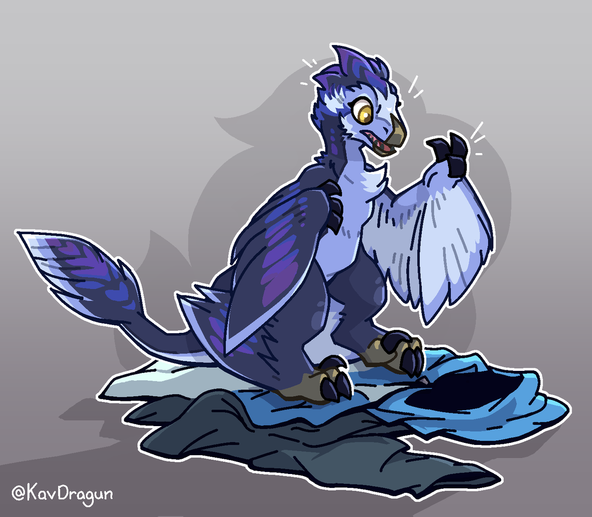 Wuh oh, somebody been raptored! 

Silly lil four winged birb dino, 
Microraptor TF for @/Bluedraconic