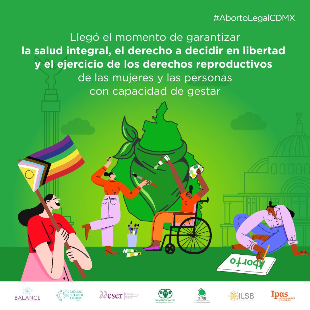 Nos pronunciamos a favor de la autonomía, la salud integral y el ejercicio de los derechos reproductivos de las mujeres y las personas gestantes. ¡Comencemos con eliminar el delito de aborto!

#AbortoLegalCDMX