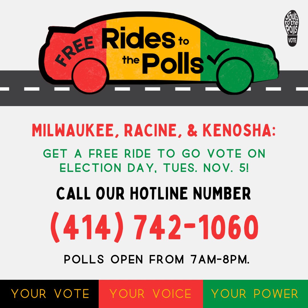 We have almost 100 drivers on the road right now, so give us a call at (414) 742-1060 if you need a ride! 📲🗳️🚙✨