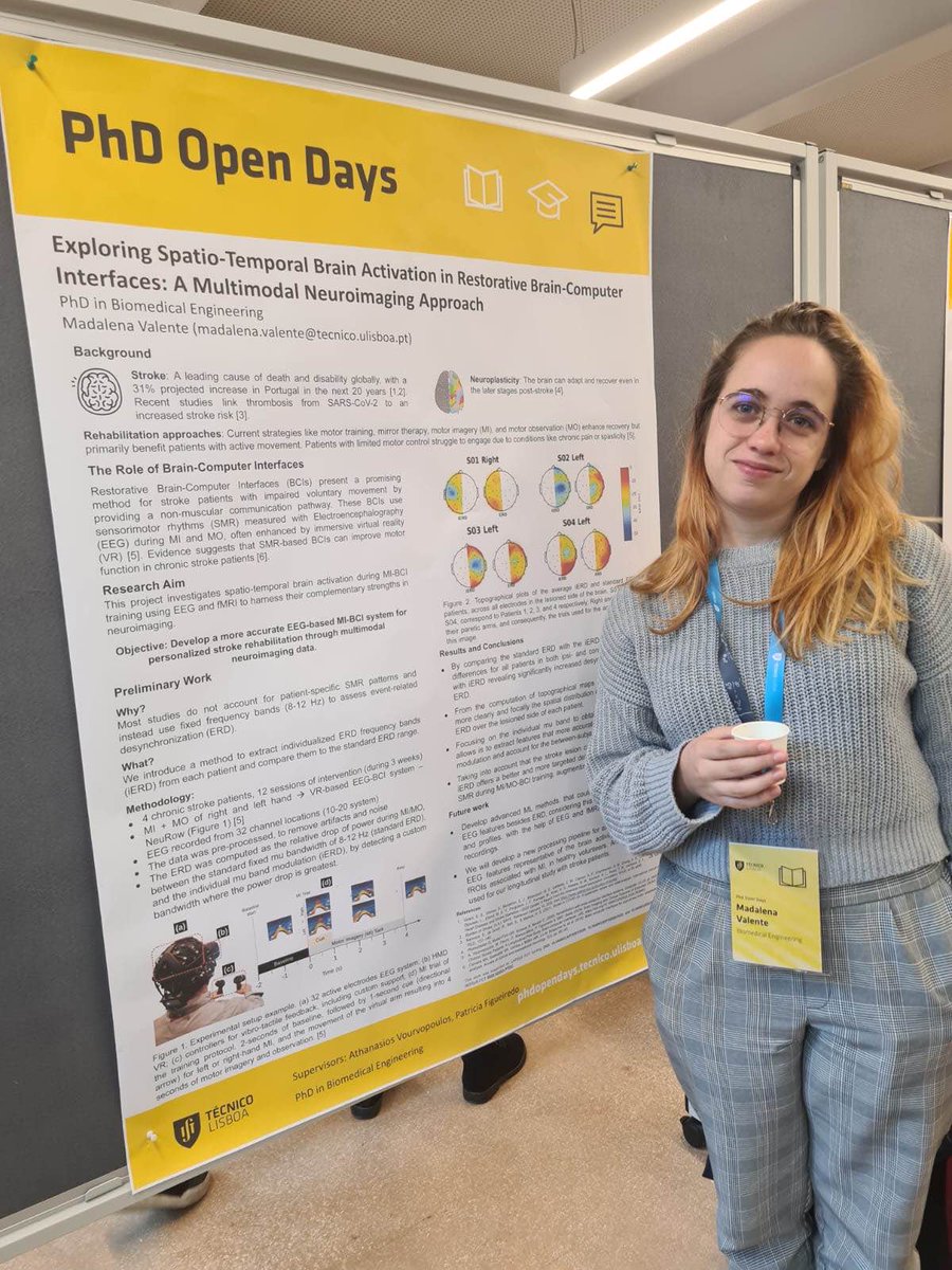 LaSEEB (@laseeb_isr) on Twitter photo Congratulations to our PhD student Madalena Valente for presenting her research on #BCI, #EEG, #Stroke at the PhD Open Days hosted by <a href="/istecnico/">Instituto Superior Técnico</a> /Tecnico Innovation Center! Supervised by <a href="/avourvopoulos/">Athanasios (Thanos) Vourvopoulos</a> & <a href="/patricia_mpfig/">Patrícia Figueiredo</a> <a href="/DBioengineering/">Dep_Bioengineering@Tecnico</a> / <a href="/ISR_Lisboa/">Institute for Systems and Robotics</a> #noisysproject Congratulations to our PhD student Madalena Valente for presenting her research on #BCI, #EEG, #Stroke at the PhD Open Days hosted by <a href="/istecnico/">Instituto Superior Técnico</a> /Tecnico Innovation Center! Supervised by <a href="/avourvopoulos/">Athanasios (Thanos) Vourvopoulos</a> & <a href="/patricia_mpfig/">Patrícia Figueiredo</a> <a href="/DBioengineering/">Dep_Bioengineering@Tecnico</a> / <a href="/ISR_Lisboa/">Institute for Systems and Robotics</a> #noisysproject