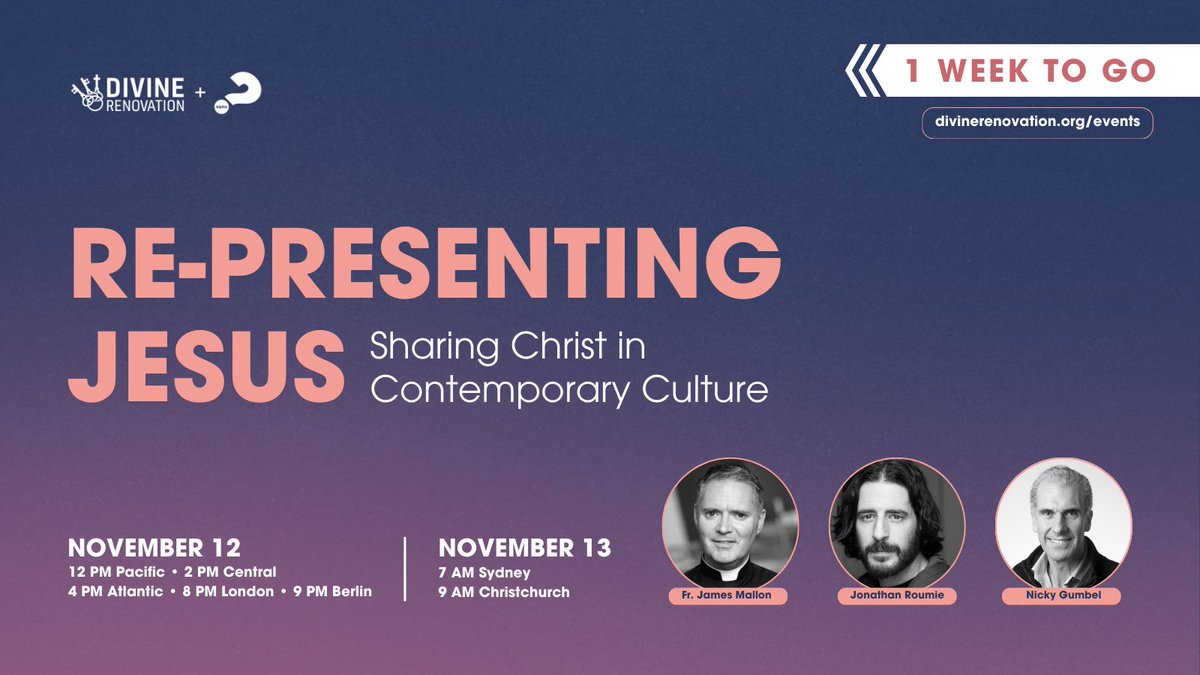📣 1 more week to go!
Will you join the 4,500+ parish leaders from 80+ countries at next week's online gathering? If you haven't yet, it's not too late to save your spot. Visit divinerenovation.org/representing-j… today to sign up!