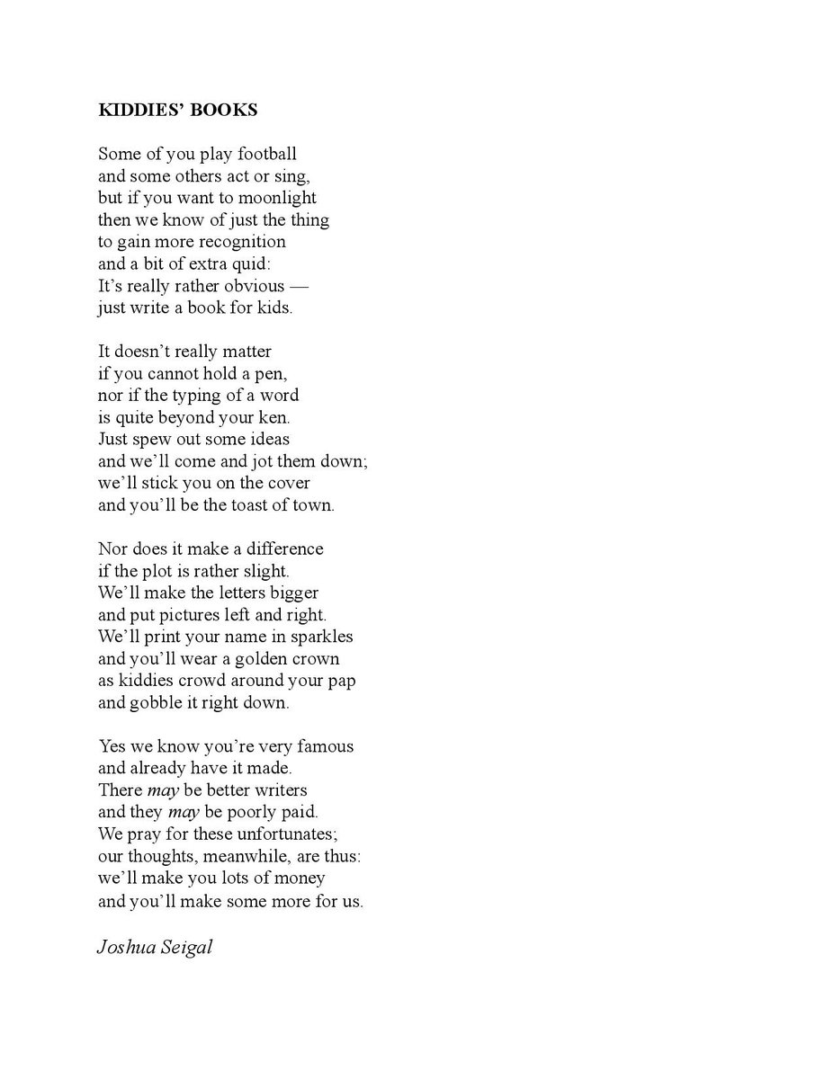 David Walliams is trending, which put me in mind of this poem