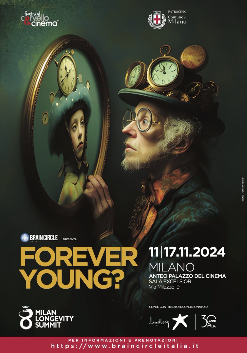 BrainCircleItalia (@italiabrain) on Twitter photo ☞ Torna il Festival 🧠 🎥 Cervello&Cinema!
FOREVER YOUNG?
7 capolavori del cinema, 7 appuntamenti imperdibili
📅 11-17 novembre <a href="/spaziocinema_/">spazioCinema</a> Anteo
➤ Info: bit.ly/4di1K0c
🎫 Ingresso con prenotazione: bit.ly/48SiGKl
Contributo incondizionato @LundbeckItalia ☞ Torna il Festival 🧠 🎥 Cervello&Cinema!
FOREVER YOUNG?
7 capolavori del cinema, 7 appuntamenti imperdibili
📅 11-17 novembre <a href="/spaziocinema_/">spazioCinema</a> Anteo
➤ Info: bit.ly/4di1K0c
🎫 Ingresso con prenotazione: bit.ly/48SiGKl
Contributo incondizionato @LundbeckItalia