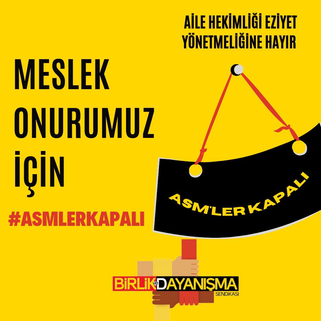 Yönetmelik adı altında sahaya kan kaybettiren otoritelere karşı,
Hastalarımızı,bebeklerimizi,gebelerimizi,lohusalarımızı müşteri olarak gören sisteme karşı,
Onurlu ve hakkaniyetli bir meslek icrası için,
5-6-7 Kasım’da  #asmlerkapalı  !
