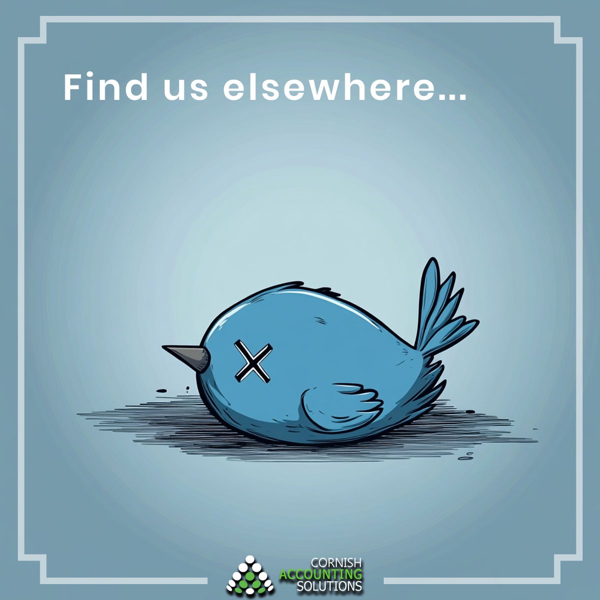 Well, 'X', it's not us, it's you.  
We've had great times on Twitter, but it has changed and so have we. 
Clients, friends and followers, find us on Facebook, LinkedIn, and Instagram.
Take care, folks!

#bye