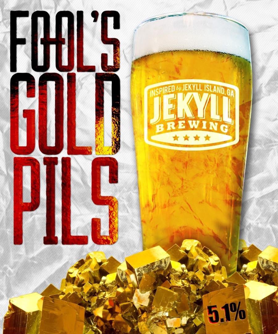 Hey #JekyllHeads, our new Fool's Gold Pils at 5.1%, is a light hoppy, classic pils pour* #beerme
.
.
.
Note: *Not all locations release new beers at the same time. Availability may vary.

#jekyllbrewing #ontapnow #beerme #newbeer #newrelease #craftbeer #pilsner