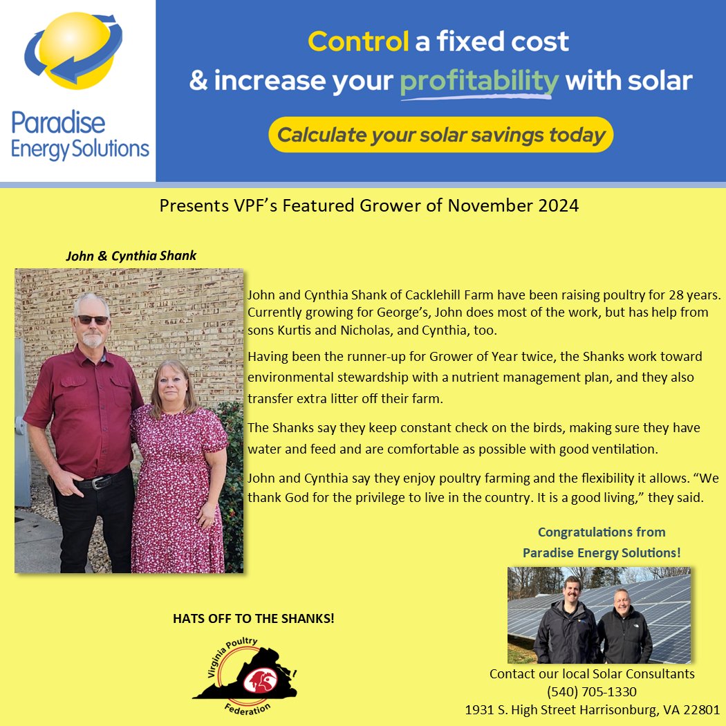 Congratulations to our Featured Growers for November, John &amp; Cynthia Shank!