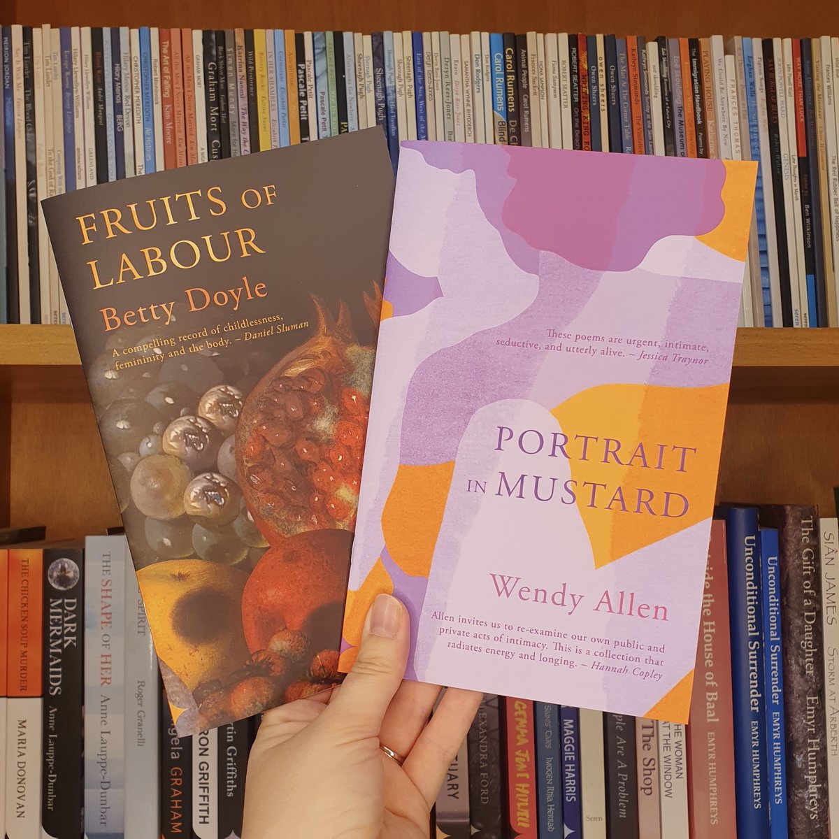 Seren Books (@serenbooks) on Twitter photo Tomorrow night, 6th November, join us online at 6pm to hear <a href="/betty_poet/">Dr Betty Doyle</a> & <a href="/_WendyCaitlin/">Wendy Allen</a> launch their new books ‘Fruits of Labour’ and ‘Portrait in Mustard’. Register for free here to join us eventbrite.co.uk/e/1062679455859. All welcome. <a href="/ZoeBrigley/">Zoë Brigley</a> <a href="/RhianEdwards5/">Rhian Edwards</a> Tomorrow night, 6th November, join us online at 6pm to hear <a href="/betty_poet/">Dr Betty Doyle</a> & <a href="/_WendyCaitlin/">Wendy Allen</a> launch their new books ‘Fruits of Labour’ and ‘Portrait in Mustard’. Register for free here to join us eventbrite.co.uk/e/1062679455859. All welcome. <a href="/ZoeBrigley/">Zoë Brigley</a> <a href="/RhianEdwards5/">Rhian Edwards</a>