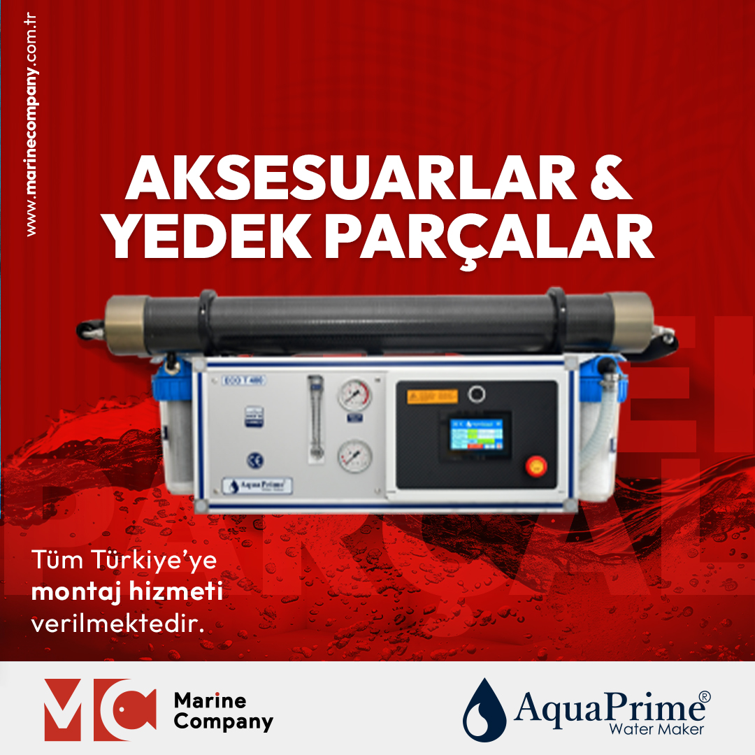 Pompalar, elektrik motorları, mekanik parçalar, membranlar, kasa parçaları, filtre ve hortumlar… İhtiyacınız olan Aquaprime su yapıcı aksesuar ve yedek parçaları artık Marine Company’de!

📞 0 532 660 98 28

🧰 Tüm Türkiye’ye montaj hizmeti verilmektedir.

#aquaprimewatermaker