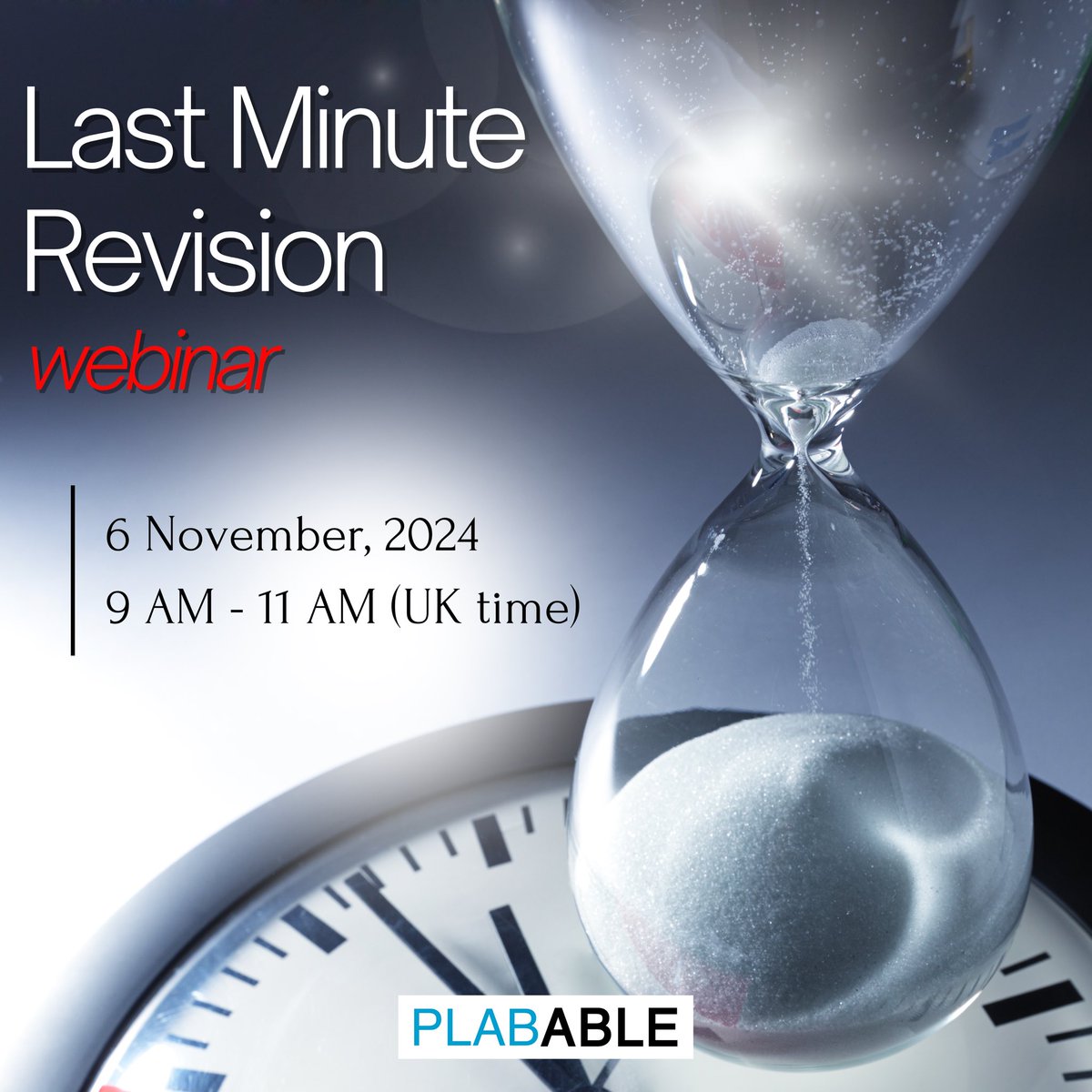 plabable's tweet image. Join us TOMORROW, from 9 AM (UK time) for our final revision webinar before the November exam,
Dr Adam will cover crucial topics, including ECG interpretations!

Bring any last-minute questions to make the most of this focused, high-yield revision.

plabable.com/resources/webi…