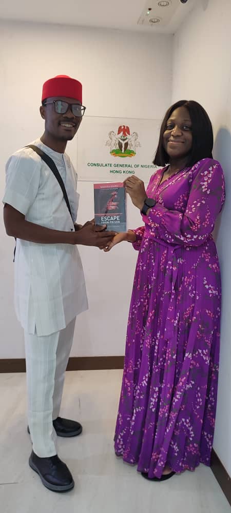 ItsBashiruAdamu's tweet image. While in Hong Kong I was able to visit Nigeria Embassy where I donated my book @Escape From Prison.