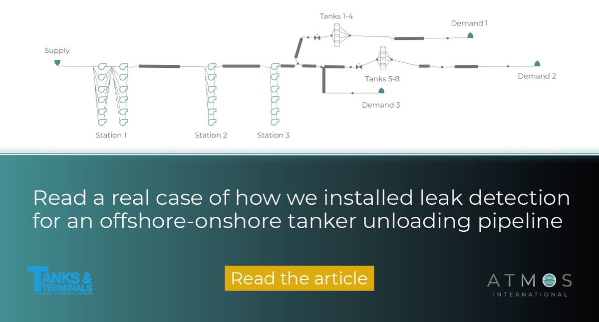 AtmosInt's tweet image. For complex tank operations, using simulation software can overcome obstacles such as potential supply interruptions.

Read the case study in our @TanksTerminals article to learn more: okt.to/IsWtV3

#tankstorage #pipelineoperations #tankermanagement #leakdetection