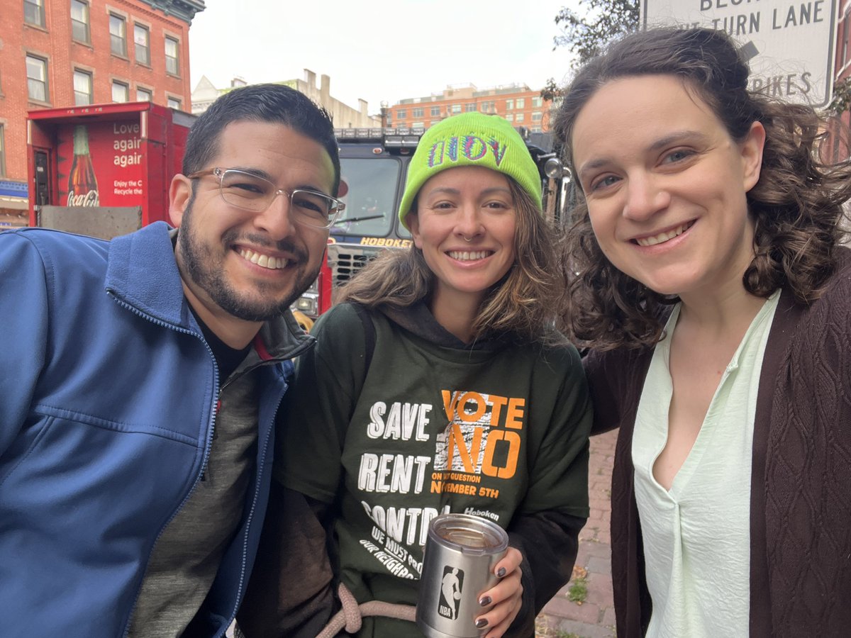 EleanaLittle's tweet photo. Happy Election Day! To my friends and neighbors in Hoboken: vote NO to save rent control! 

#NOvember #NOboken #NObrainer https://t.co/TWFZJ84QCM