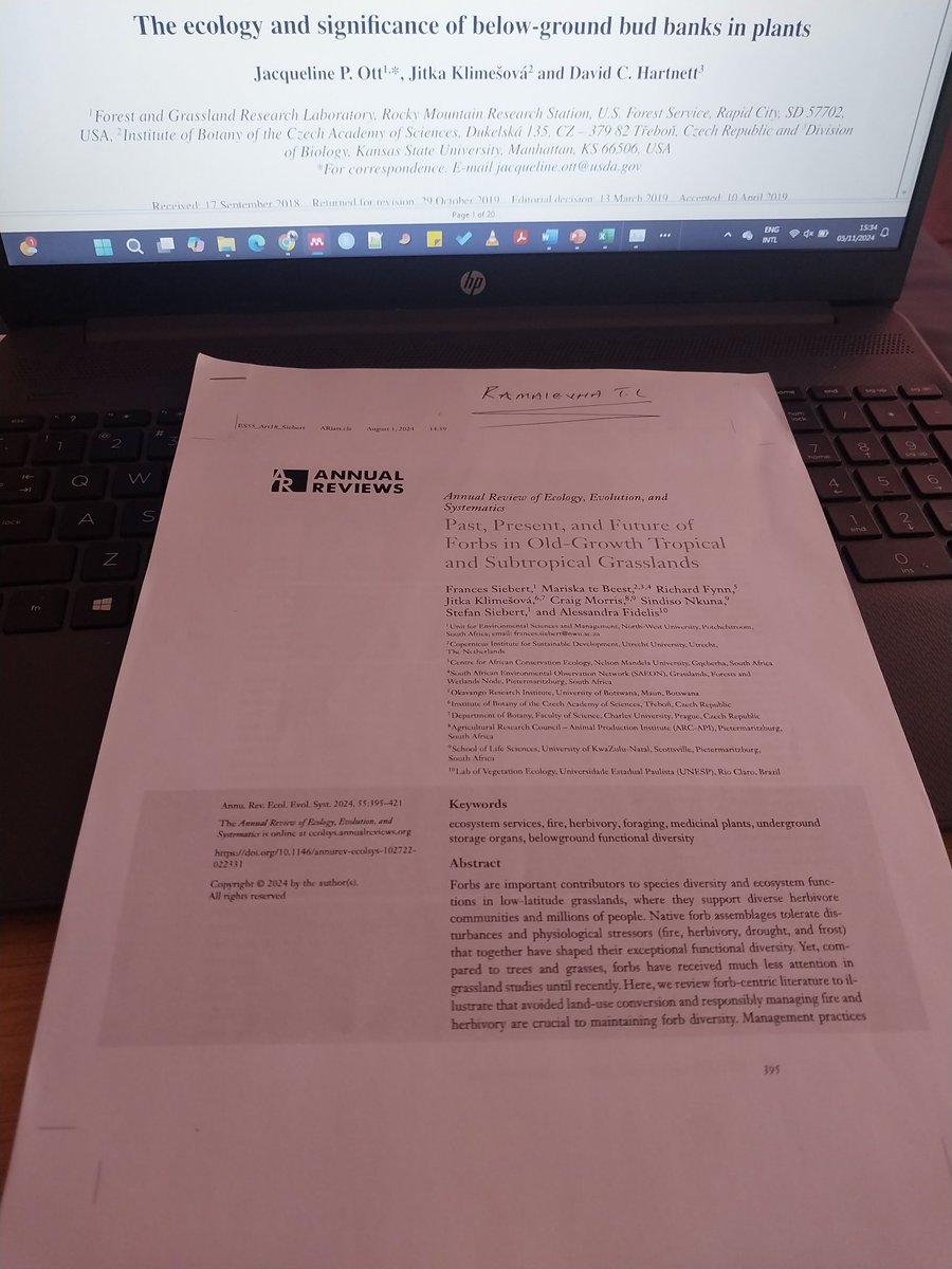 Matari_Tsumbe's tweet photo. @AleTFidelis @AgenciaFAPESP @Jitka_Klimesova @LEVeg_Unesp @Unesp_Global @UNESP_PG_EcoBio The benefits of being supervised by the lead author 😆😆.... this is a much needed review. #ForbEcology #OpenEcosystem #FunctionalEcology https://t.co/OYGZYZ1dAQ
