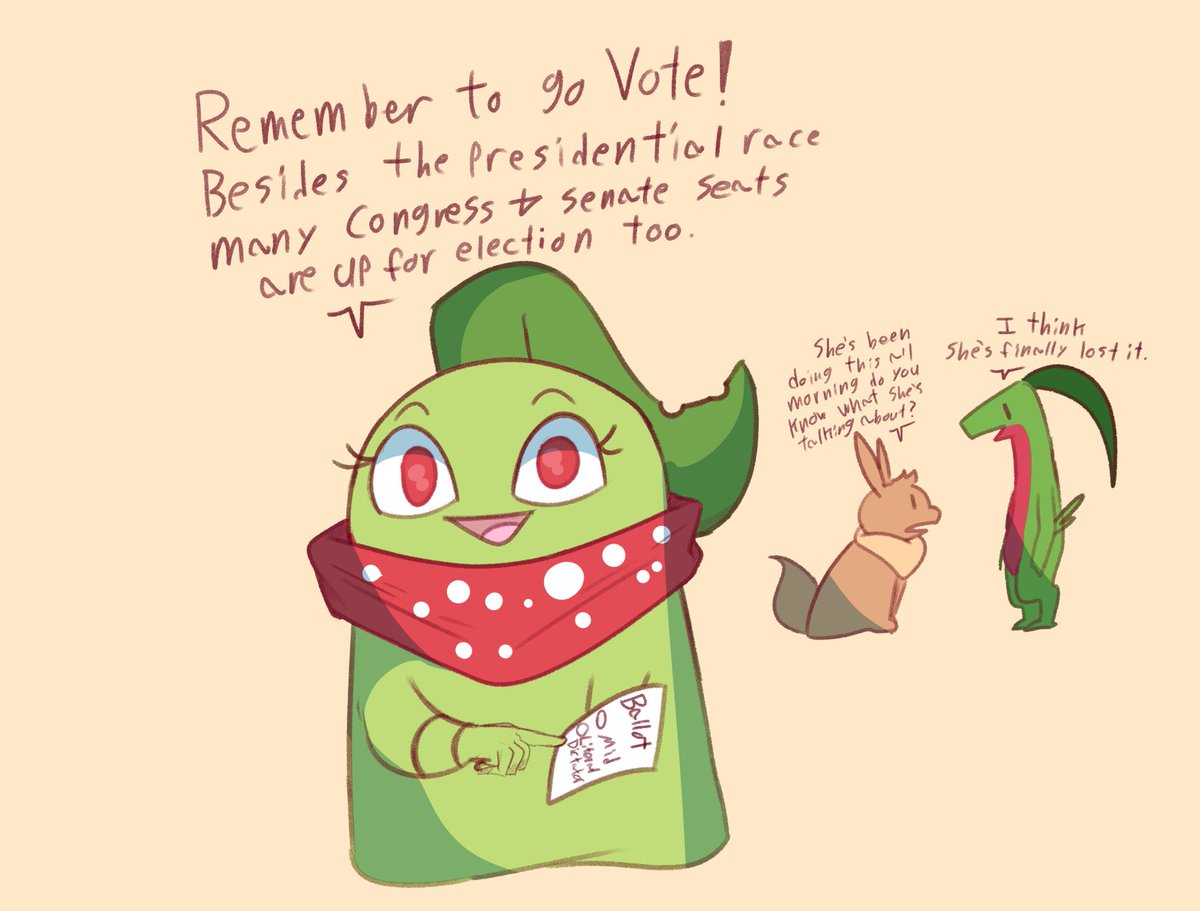 Chikorita reminds you to go vote