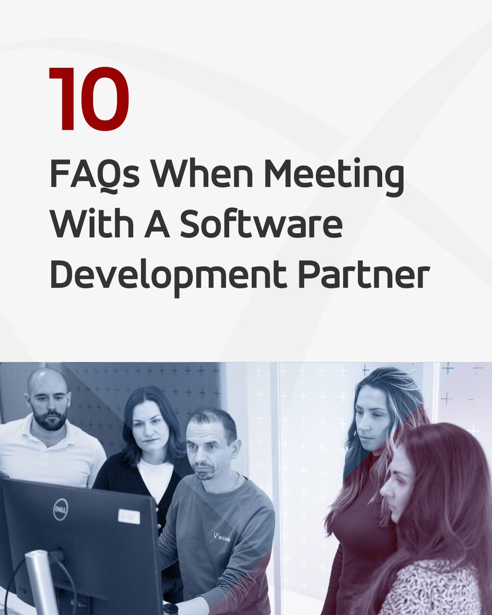 AccediaIT's tweet image. 📉 Choosing a #SoftwareDevelopmentPartner is overwhelming, but not knowing what to ask & expect can set you up for failure from the very beginning. We've gathered the #FAQs  that will help you make the most informed decision👉 link.accedia.com/10FAQs 
#ITConsulting #Tech