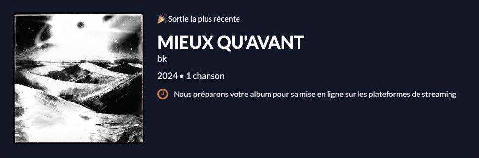 bk9223's tweet photo. Insta a vu la surprise mais pas Twitter
🥁🥁
1 an après la sortie de mon premier projet, « MIEUX QU’AVANT » 
Mon premier single en solo sera disponible Jeudi soir sur toutes les plateformes de téléchargement ‼️‼️ https://t.co/8t4lCIOLzR