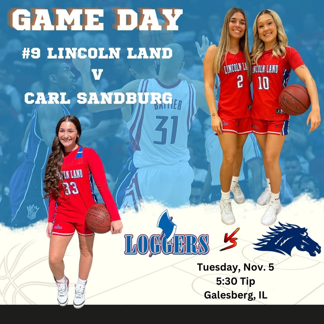 GAME DAY🏀
#9 <a href="/LLCC_LoggersWBB/">Lincoln Land Loggers WBB</a> travel to Galesburg to face Carl Sandburg. Tip off at 5:30pm. #RollLogs #ChopOn #TheLand