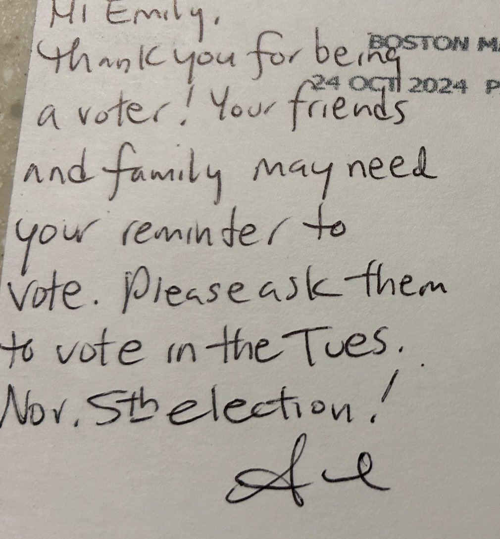Most passive-aggressive GOTV op ever? My mom in South Florida texted me pics of this postcard that came to her house yesterday addressed to me. It called me by my maiden name &amp; didn’t encourage me to vote, just to remind my family to vote. I have never lived at that address