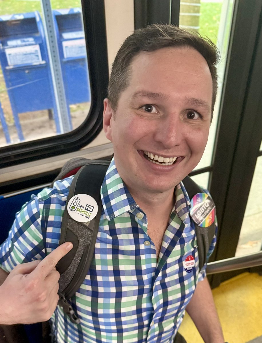 beckerkw's tweet photo. I voted FOR Nashville and then took the WeGo bus to work!

Polls in Tennessee are open until 7 pm.

I saw the most people in line on Election Day (when the polls open) since moving here in 2011! #NauseouslyOptimistic #ElectionDay https://t.co/6SzIP3T0k9