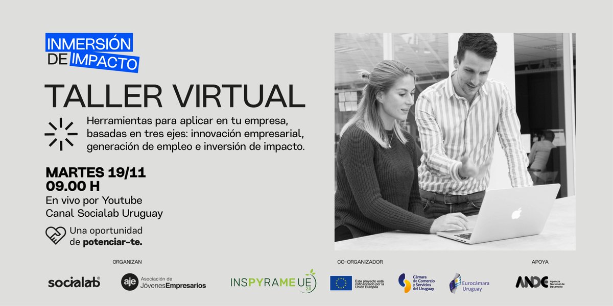 ➡️ ¿Te interesa conocer cómo incorporar impacto social en tu empresa?

Participá de nuestro taller virtual y conocé herramientas para aplicar basadas en tres ejes: innovación empresarial, generación de empleo e inversión de impacto.  📚⚒️😉🚀

+ REGISTRO forms.gle/LNAyrL5ALq2Muj…