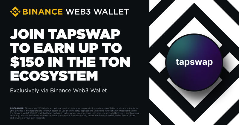 BinanceWallet's tweet photo. Join our weekly campaign to explore dApps in the #TON Ecosystem and earn rewards, exclusively for #BinanceWeb3Wallet users and new users!

Introducing the latest airdrop with @tapswapai. Complete quests for a chance to share $50,000 worth of TON!

Start earning now ⤵️