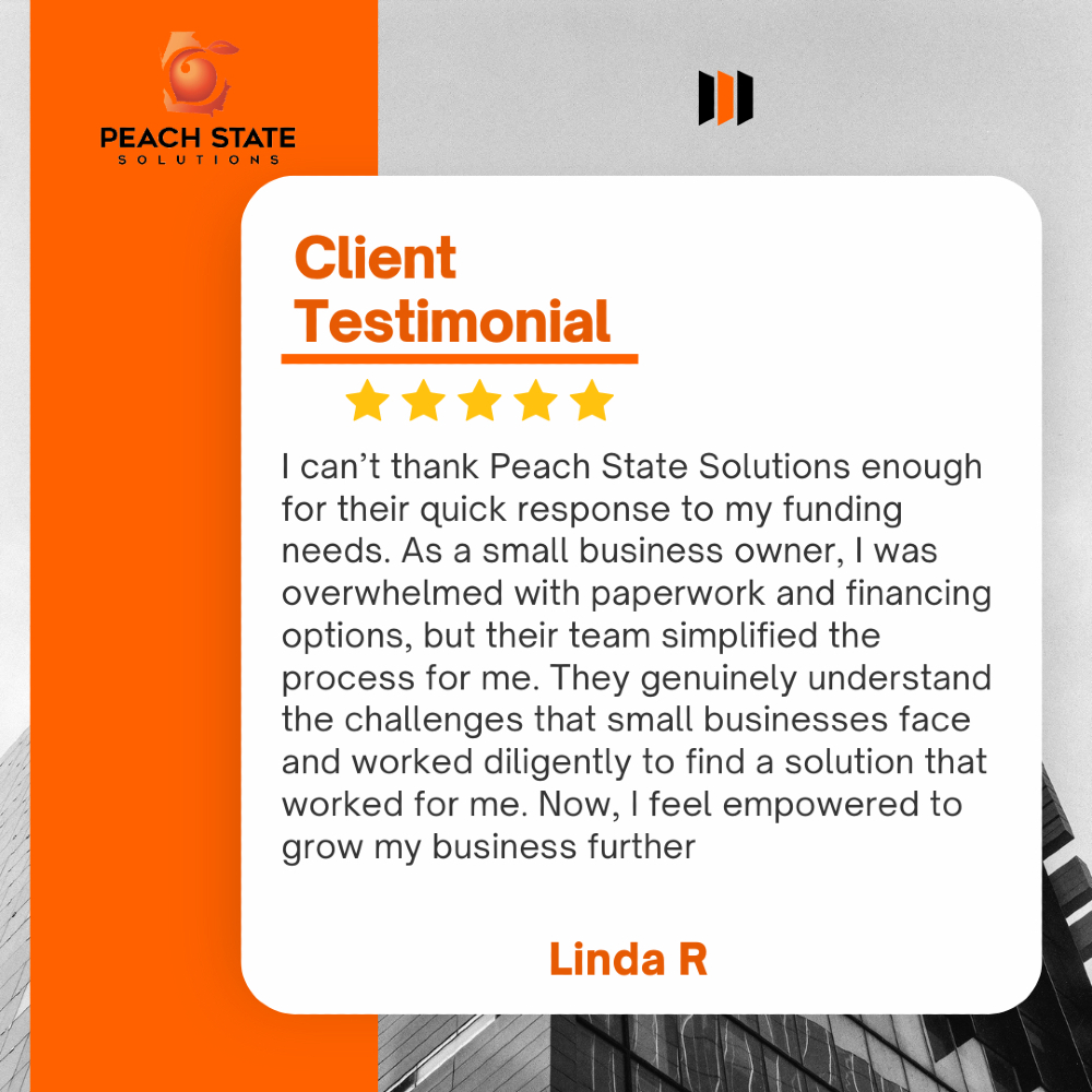 PeachStateSoln's tweet image. Another incredible success story from a valued Peach State Solutions customer! Seeing how our funding solutions empower businesses to grow and achieve their goals is what motivates us every day. 💼💪

#PeachStateSolutions #CustomerTestimonial #BusinessFunding