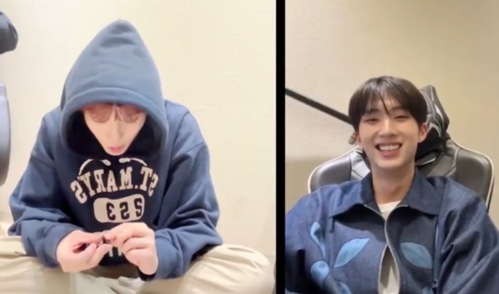 piwoung's tweet photo. it makes me really happy that jiung has been a frequent visitor in other members lives he is such a p1harmony fan https://t.co/g4G0SlzYgj