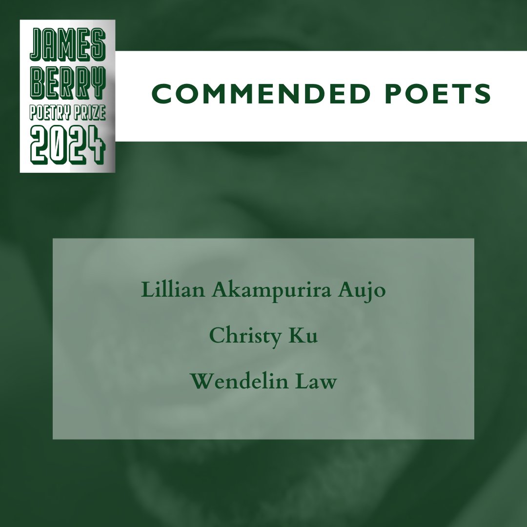 COMMENDED POETS:

Lillian Akampurira Aujo (<a href="/LillyAA1/">Lillian Akampurira Aujo</a>)
Christy Ku
Wendelin Law (<a href="/wendylawwrites/">Wendelin Law</a>)

The shortlisted and commended poets will all read at the special online event on Wed 20 November: bloodaxebooks.com/events?article…

3/3