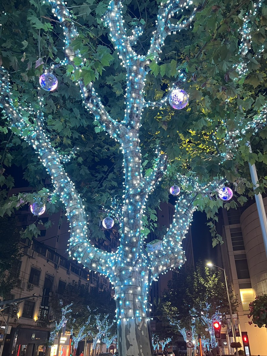 Shanghai by night. 😊 The decoration makes it feel like Christmas. 🎄
