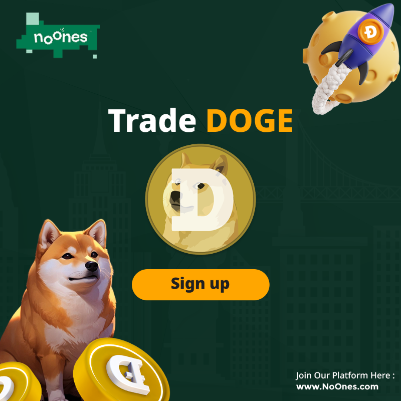 noonesapp's tweet photo. 🐕 DOGE Now Available on NoOnes Spot Crypto Exchange. Hop on the Rocket to the Moon Today!" 🚀