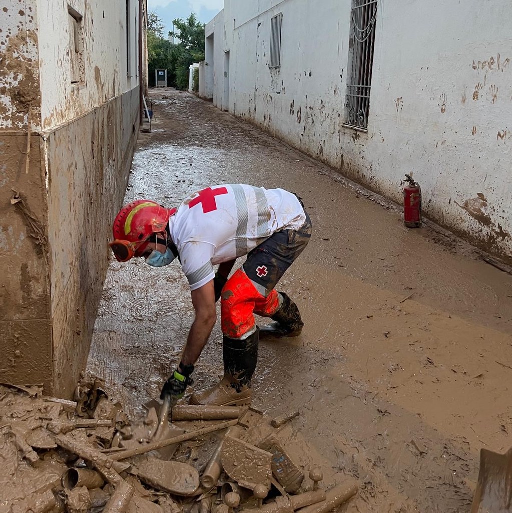 CruzRojaEsp's tweet photo. Valencia y su comunidad volverán a ser uno de los lugares más bonitos de España. Queda mucho trabajo por delante, pero ya estamos llegando a todas partes: la ayuda alcanza a toda la población, y pronto comenzaremos a trabajar en otros aspectos de recuperación, especialmente en empleo y medios de vida.
