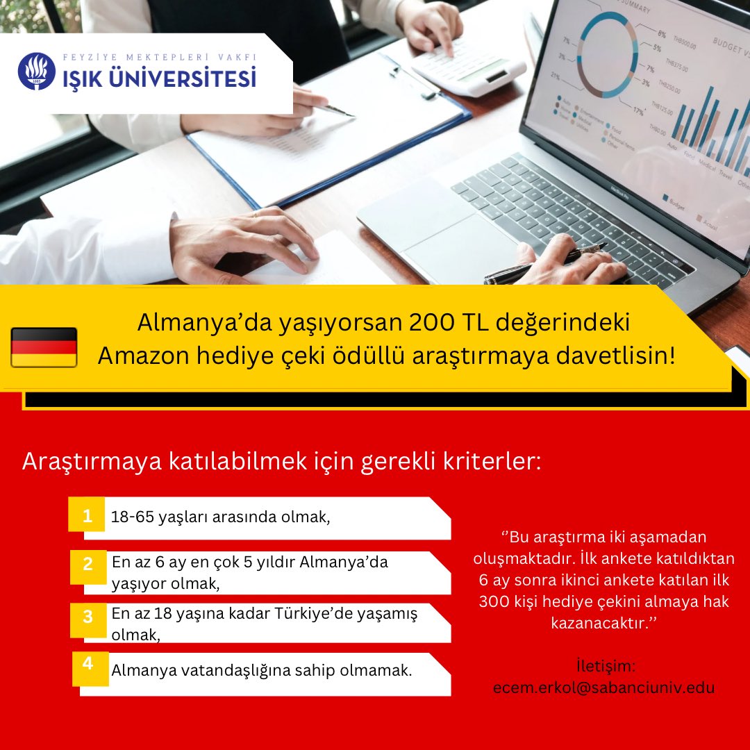 Sizin için Almanya’da geçen beş yıl + bu ankette geçen yarım saat = bu araştırma için literatürde geçecek bir ömür.
Kriterleri karşılıyorsanız doktora tez araştırma anketime katılımınızı rica ederim 🙏🏻

sabancimanagement.qualtrics.com/jfe/form/SV_6J…

#almanya #arastırma #göç