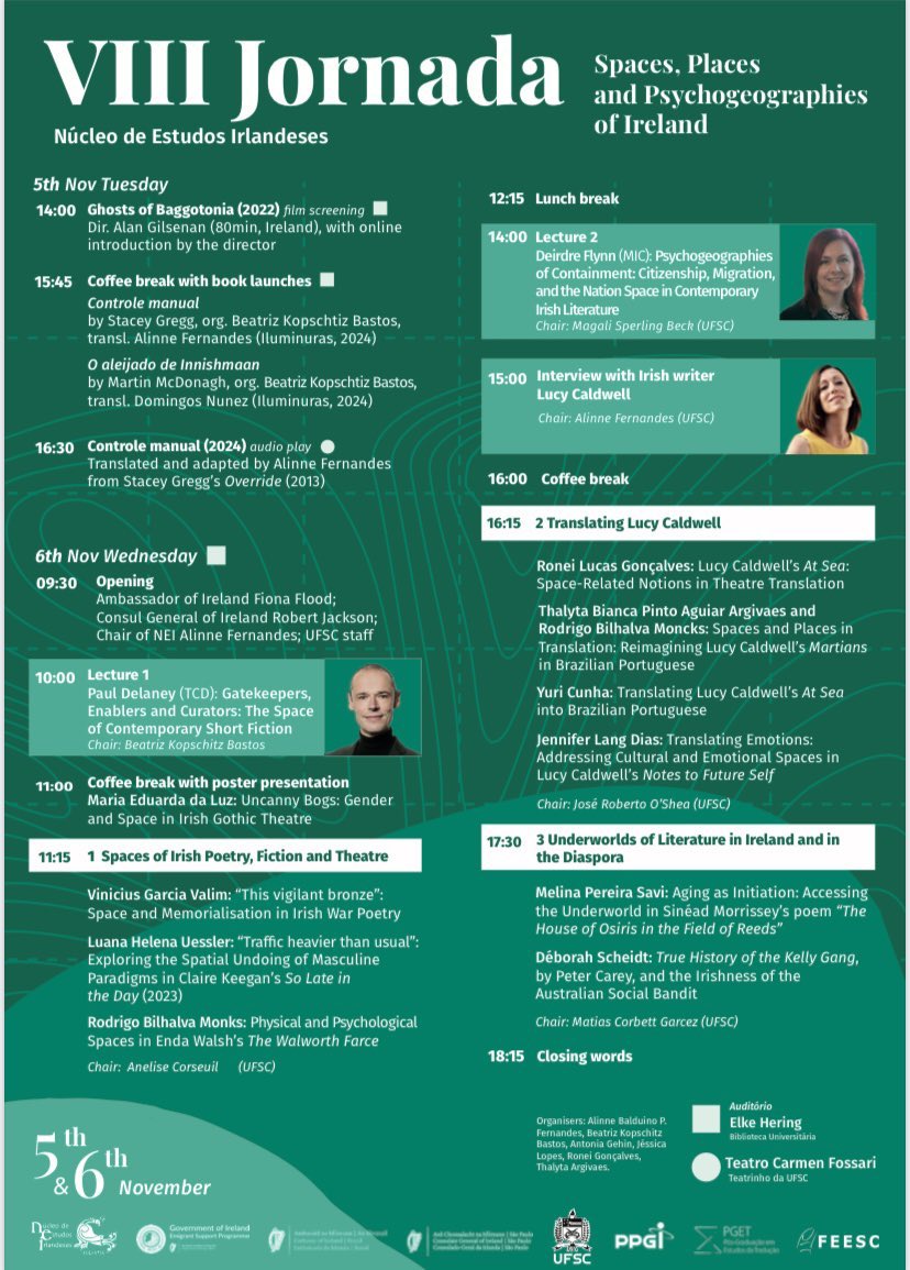 Ireland in Brazil (@irlandanobrasil) on Twitter photo A Embaixada e o Consulado da Irlanda no Brasil estarão presentes na VIII Jornada do Núcleo de Estudos Irlandeses! 🇮🇪🇧🇷 <a href="/BeatrizKXB/">Beatriz Kopschitz Bastos</a> <a href="/beingvarious/">Lucy Caldwell</a> <a href="/deirdre_flynn/">deirdre flynn</a> A Embaixada e o Consulado da Irlanda no Brasil estarão presentes na VIII Jornada do Núcleo de Estudos Irlandeses! 🇮🇪🇧🇷 <a href="/BeatrizKXB/">Beatriz Kopschitz Bastos</a> <a href="/beingvarious/">Lucy Caldwell</a> <a href="/deirdre_flynn/">deirdre flynn</a>