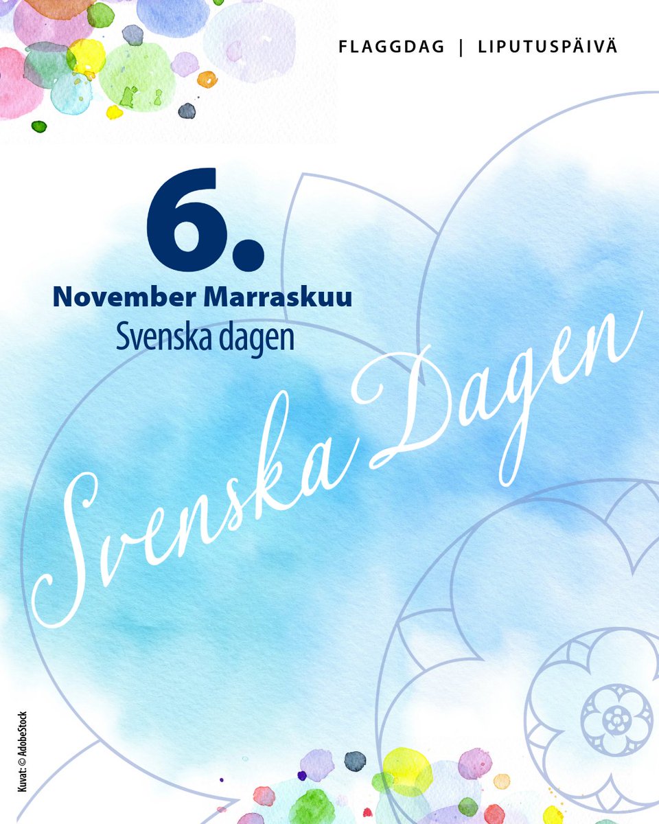 Glad Svenska dagen! 🇫🇮

Det svenska språket har alltid varit en del av det finska samhället och är djupt rotat i vårt lands identitet.

Ruotsin kieli on aina ollut osa suomalaista yhteiskuntaa ja se on erottamaton osa maamme identiteettiä.

Tänään juhlimme kaksikielistä Suomea.