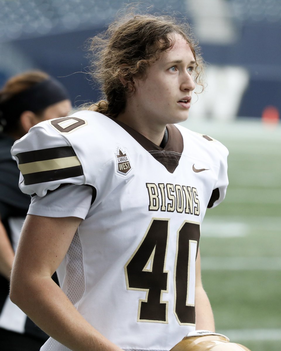 CFL's tweet image. Congratulations to University of Manitoba kicker Maya Turner, the first woman to be named a Canada West football All-Star!

She’s made 14 of 18 field goals this season, the best in the conference.👏

@USPORTSca | @umbisons