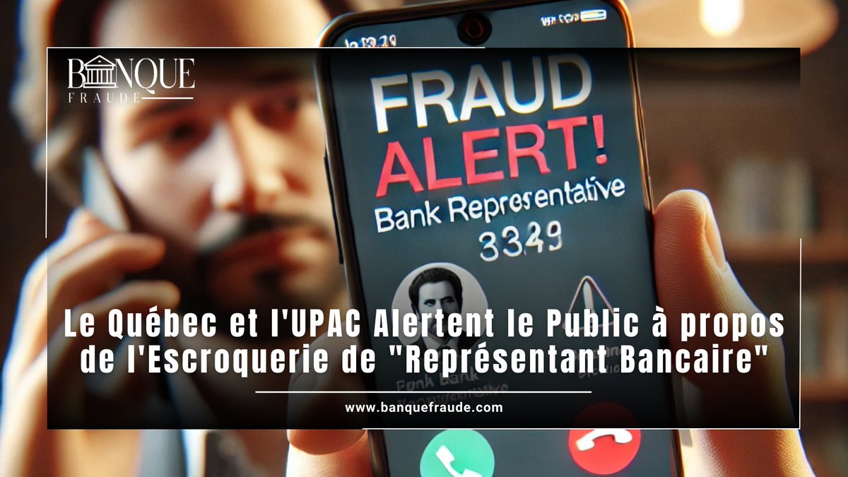 BanqueFraude's tweet photo. Le Québec et l'UPAC Alertent le Public à propos de l'Escroquerie de "Représentant Bancaire

#Québec #UPAC #EscroquerieBancaire #AlerteFraude #Cybersécurité #VolIdentité #NouvellesQuébec #SécuritéBancaire #UPAC #BanqueFraude https://t.co/xma6mRnZzY