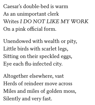 An extract from Auden seems about right today...