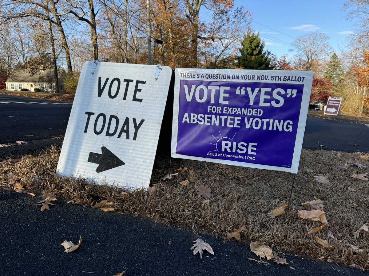 Make voting safe, secure and accessible! Vote Yes for absentee voting! <a href="/acluct/">ACLU of Connecticut</a>